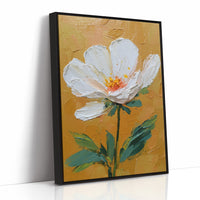One White Bloom on Gold