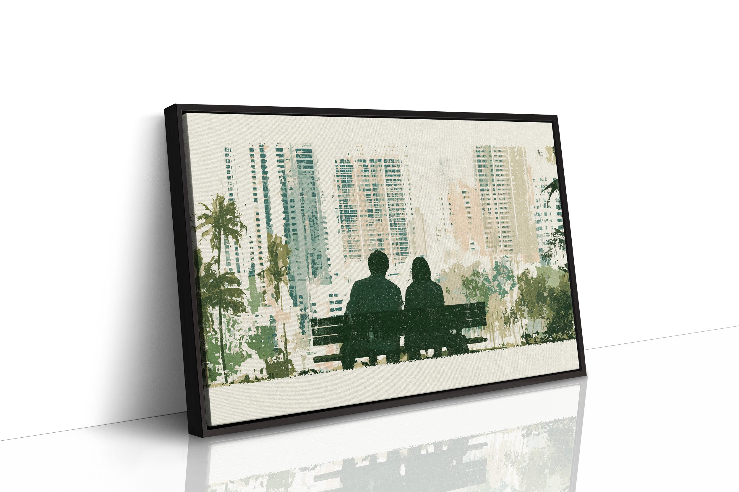 Park Bench, City Backdrop