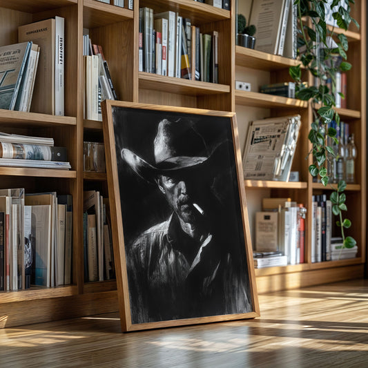 Midnight Cowboy in Charcoal Shadows