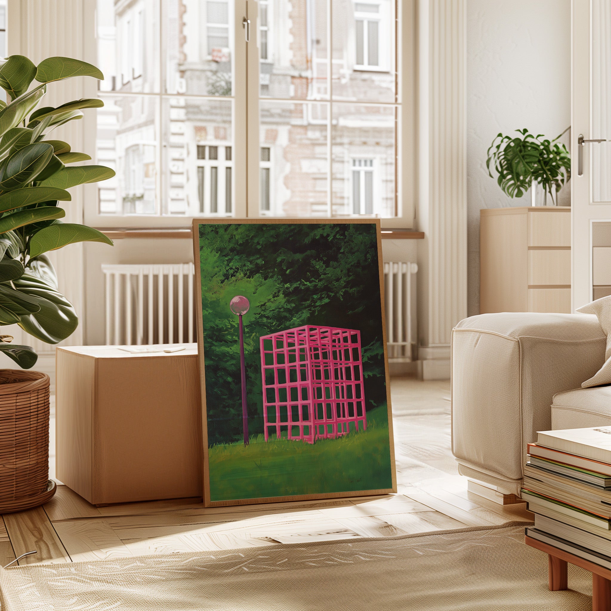 Pink Geometry Dreams In Green