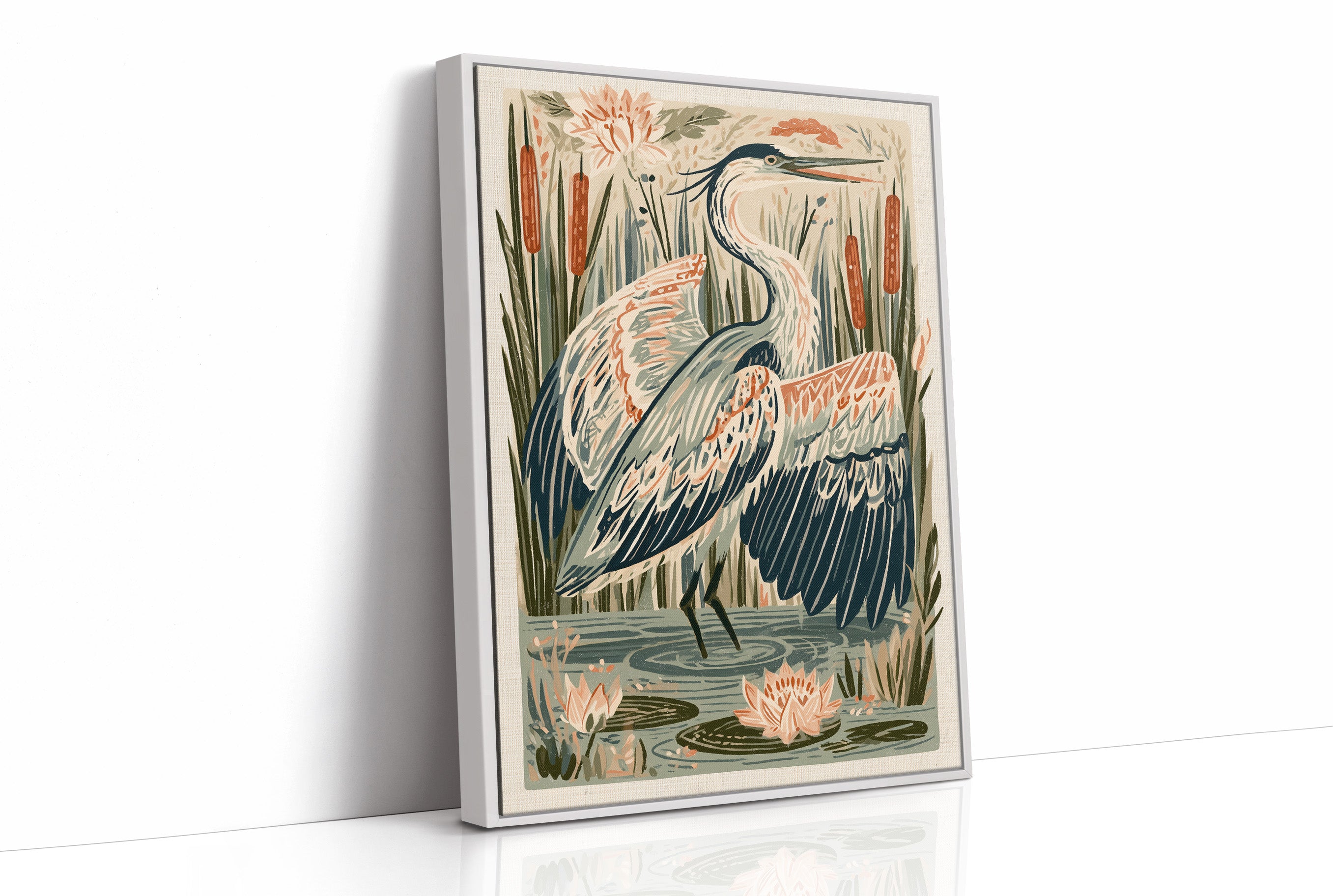 Heron In The Rippling Shallows