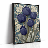 Midnight Tulips Against the Plasterwork