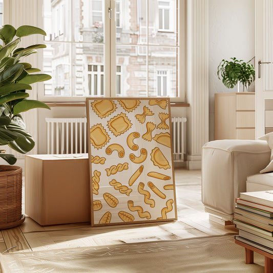 Pasta Shapes Dance In Golden Light