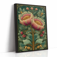 Two Peonies, One Gilded Stem