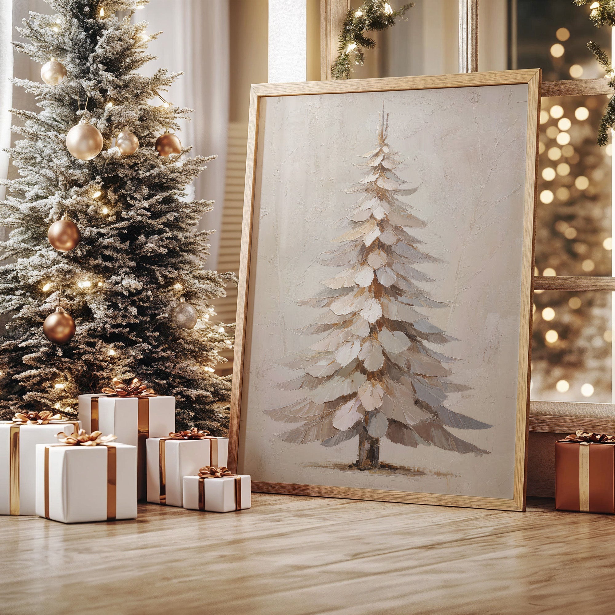 Snow Pine Stands In Gentle Light