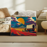 Prairie Wagons Chase Mountain Sunsets