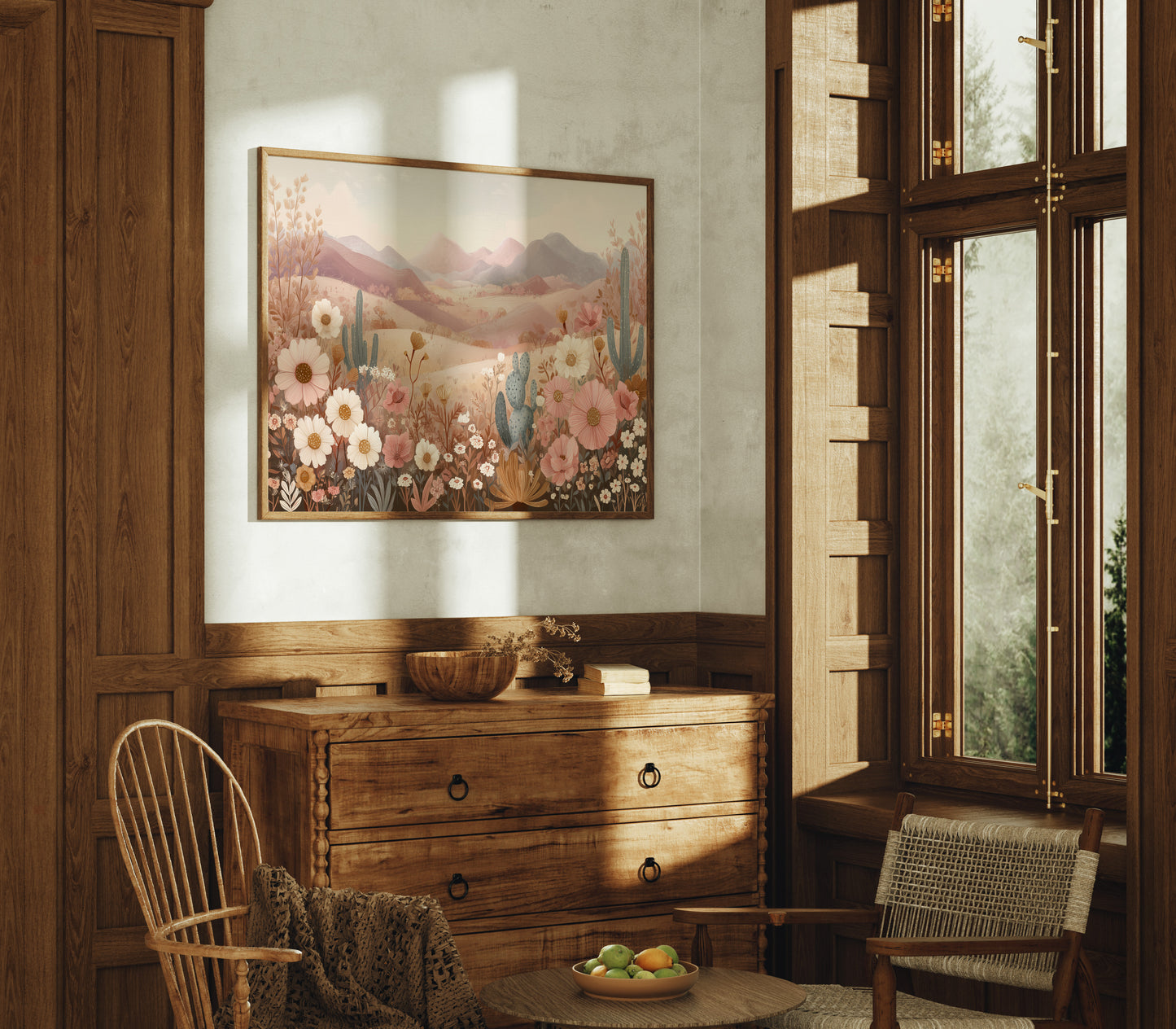 Desert Blooms Dance Among Mountains