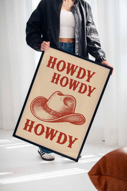 Howdy Howdy Western Hat Print