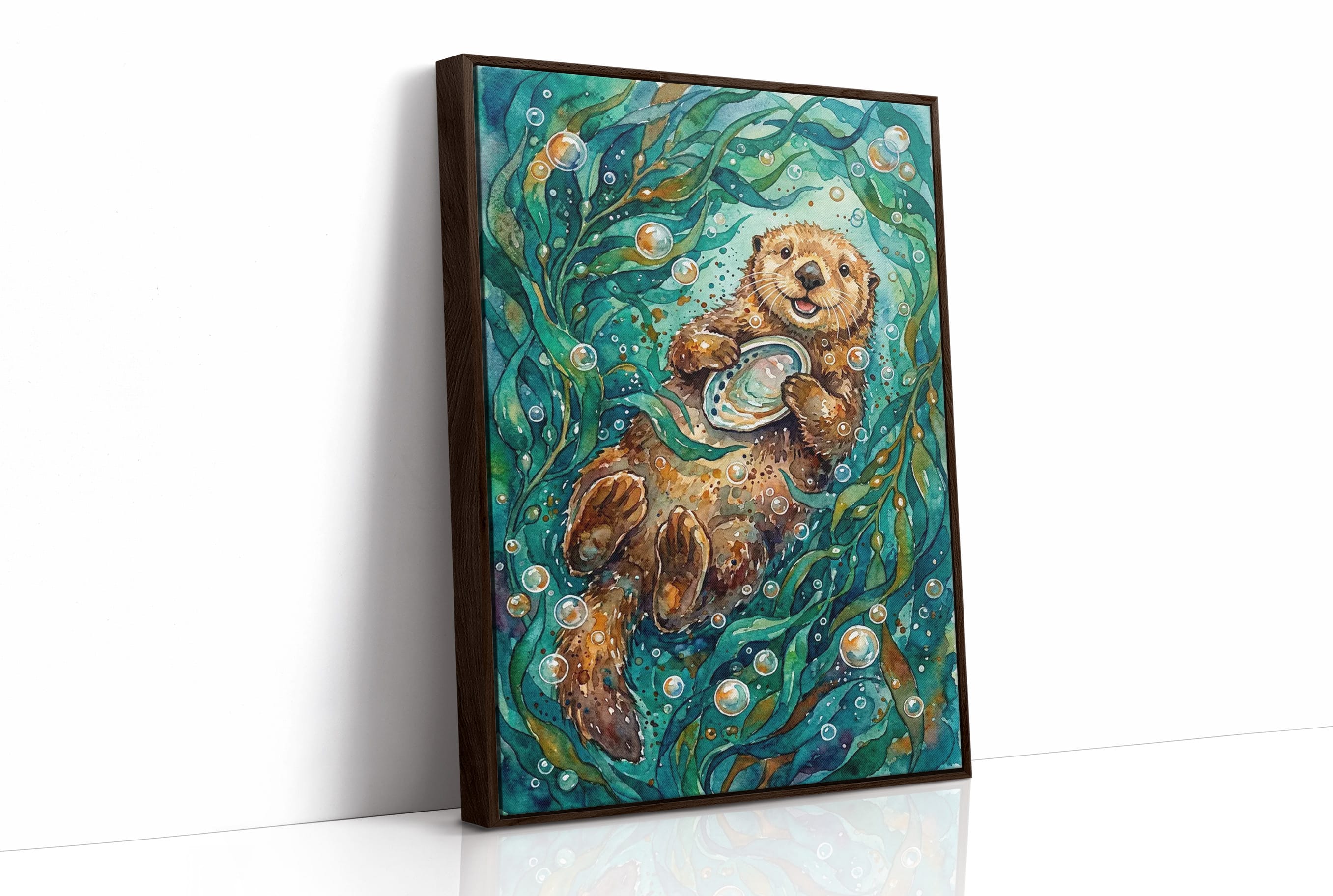 Snack Time: Watercolor Sea Otter Study