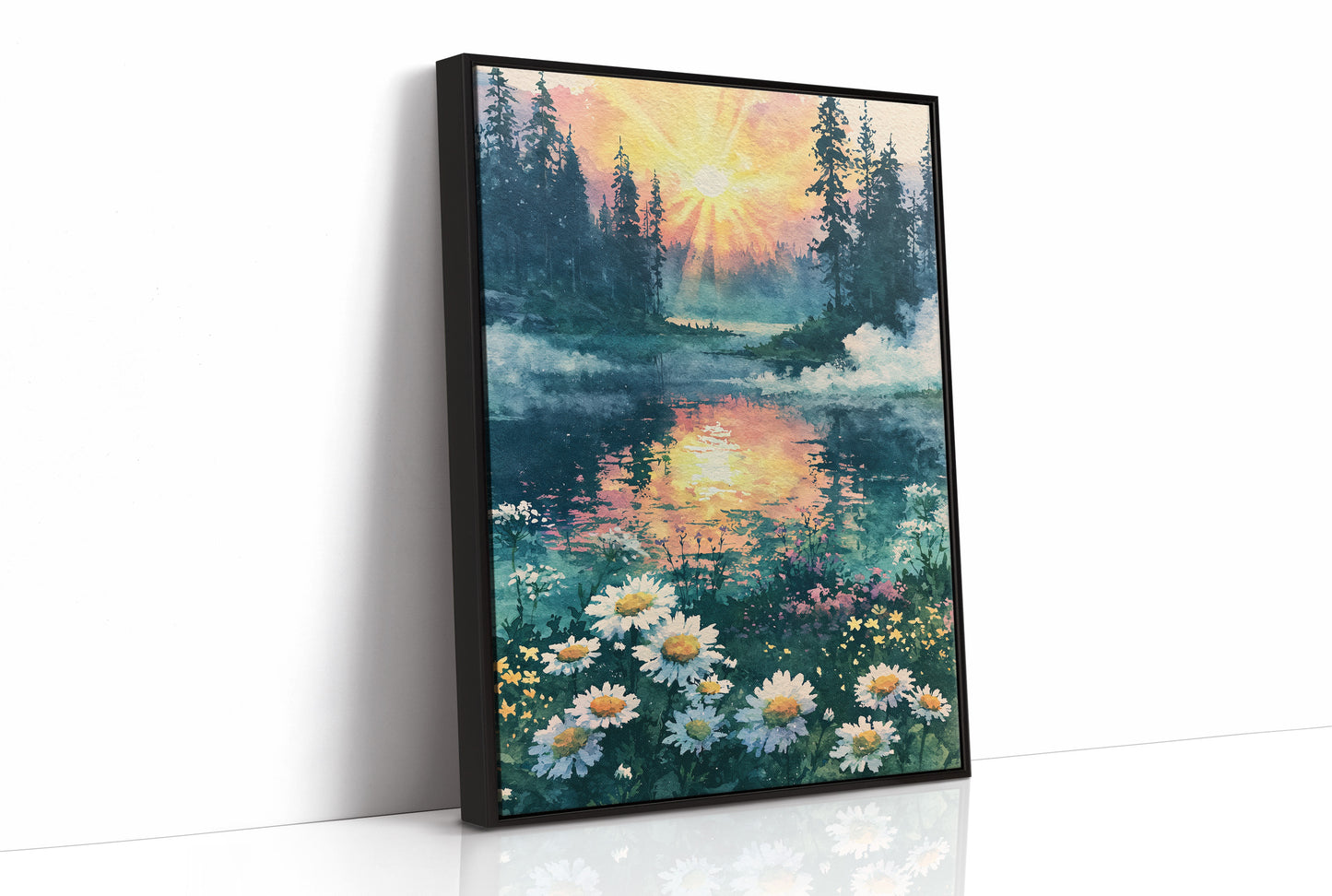 Sunrise Reflected on the Forest Pond