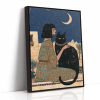 Moonlit Audience With Her Cat
