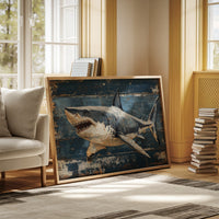 Deep Blue Tales On Weathered Wood