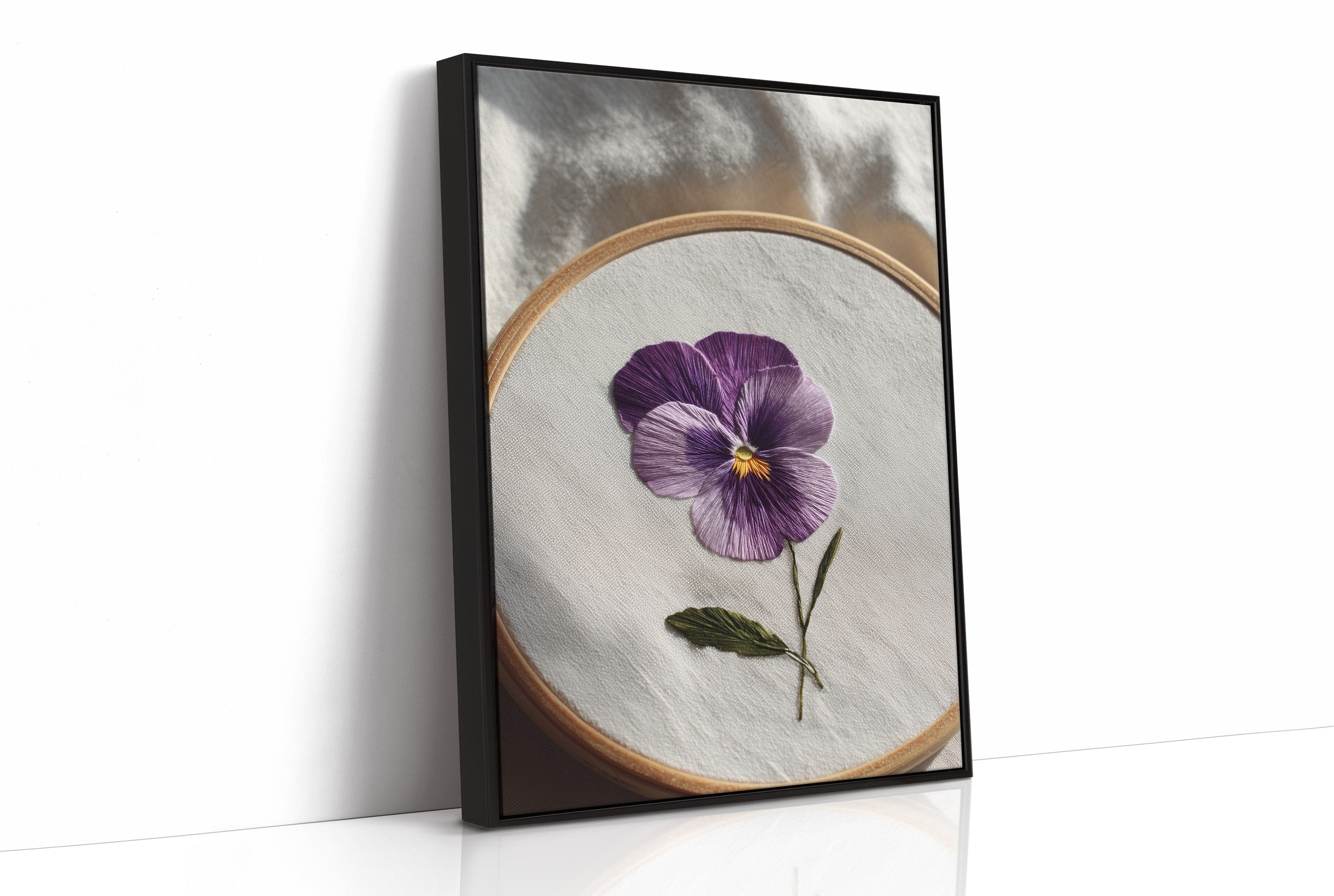 A Pansy Stitched with Care