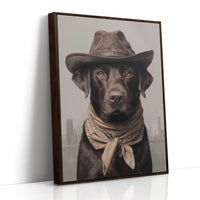 Chocolate Lab Rides The Range