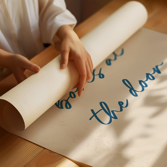 Blue Ink Welcome On Cream
