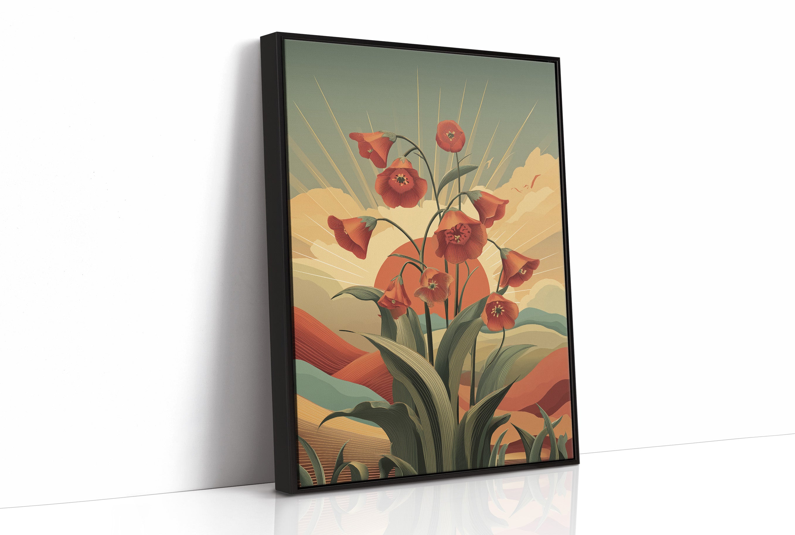 Red Blooms Before the Setting Sun