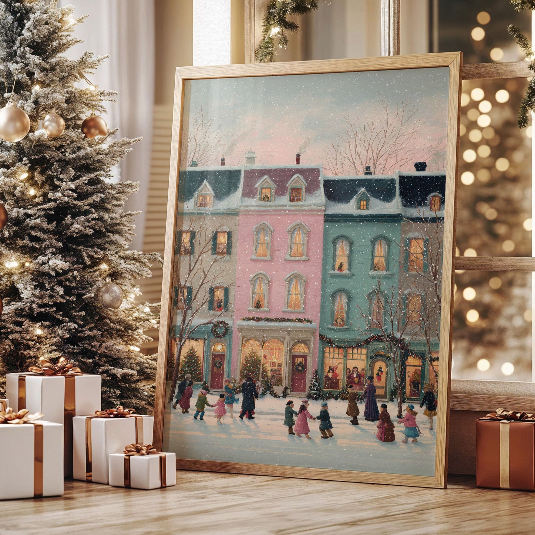 Winter Lights Dance Through Town Square