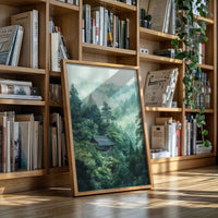 Mountain Temple Rests In Emerald Mist