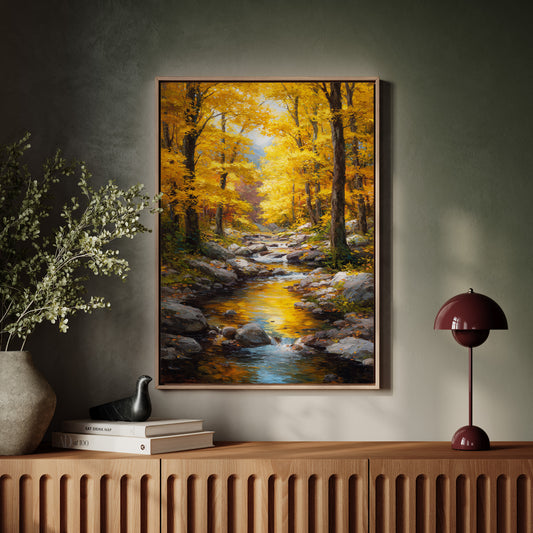 Maple Light Dances On Mountain Stream