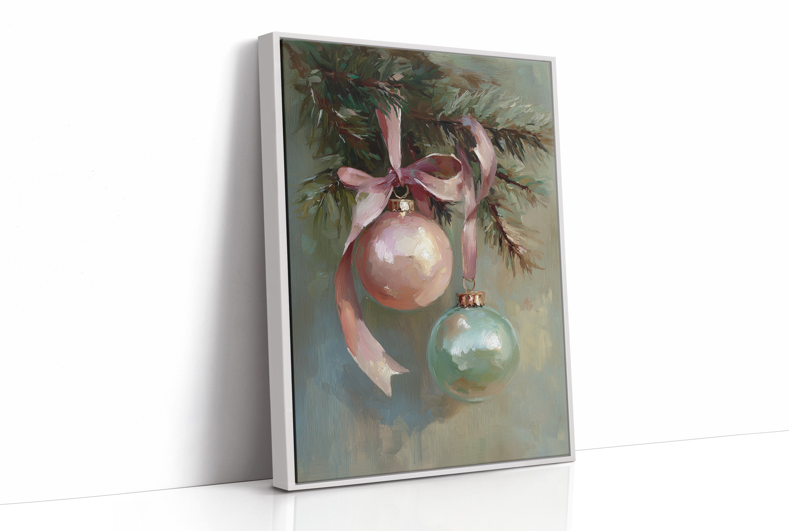 Vintage Ornaments Dance on Evergreen Bough