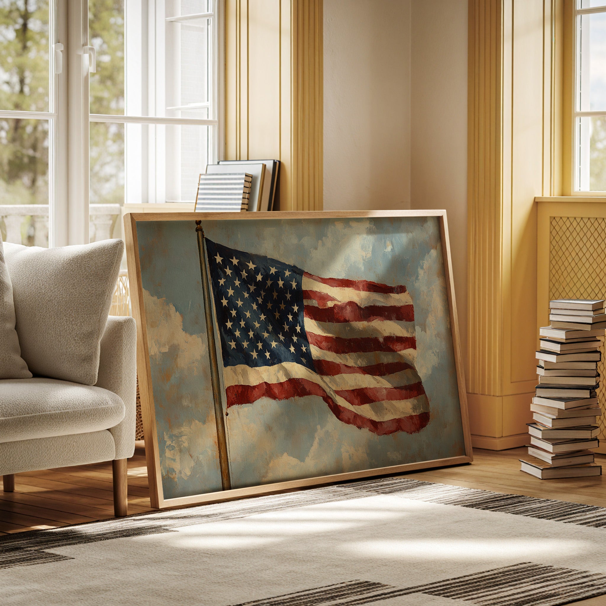 Liberty's Colors Dance Above Summer Clouds