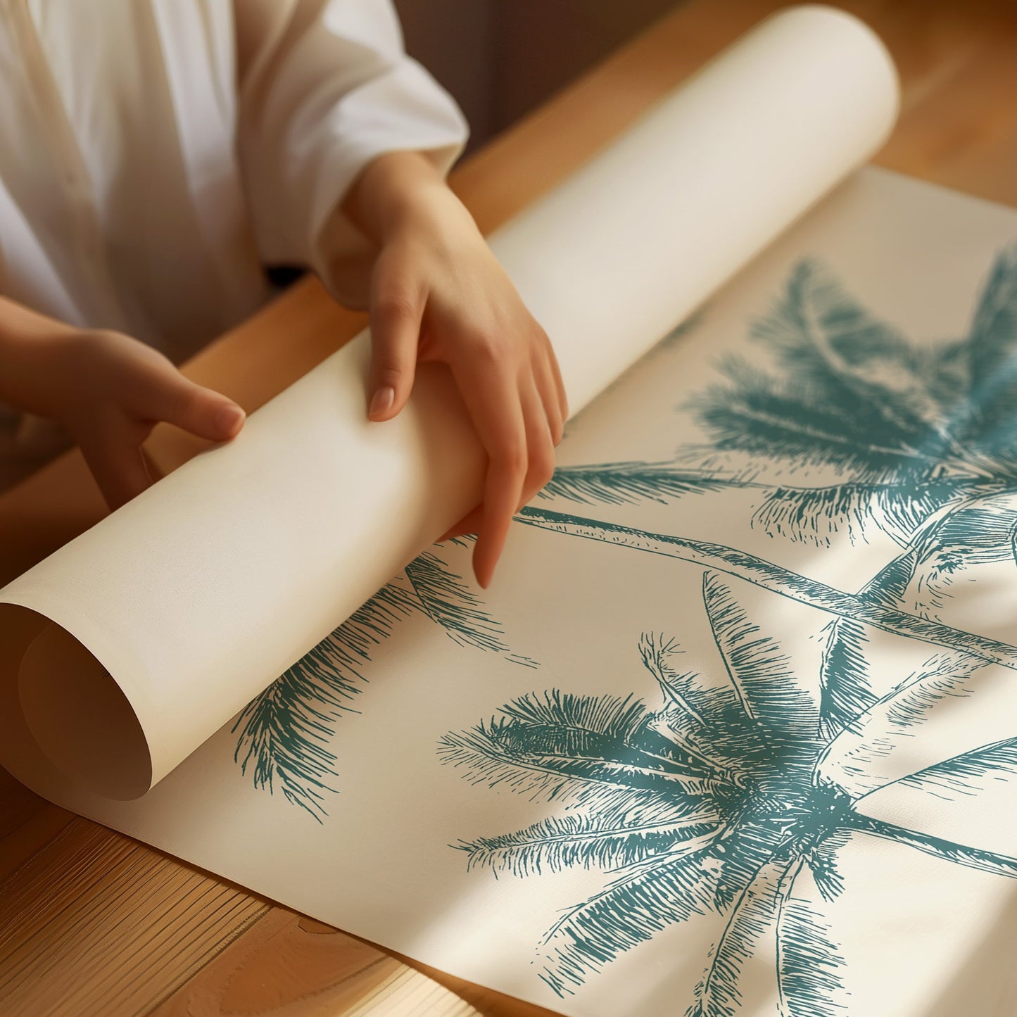 Teal Palms On Desert Afternoons