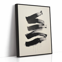 Black Strokes Dance Through Rain