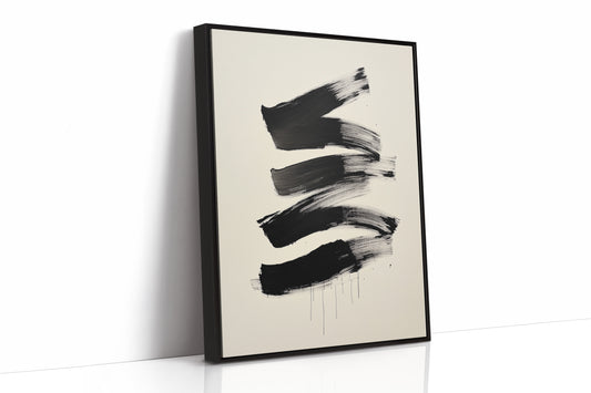 Black Strokes Dance Through Rain