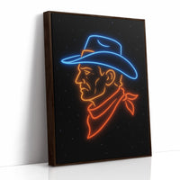 Neon Cowboy in the Starry Night