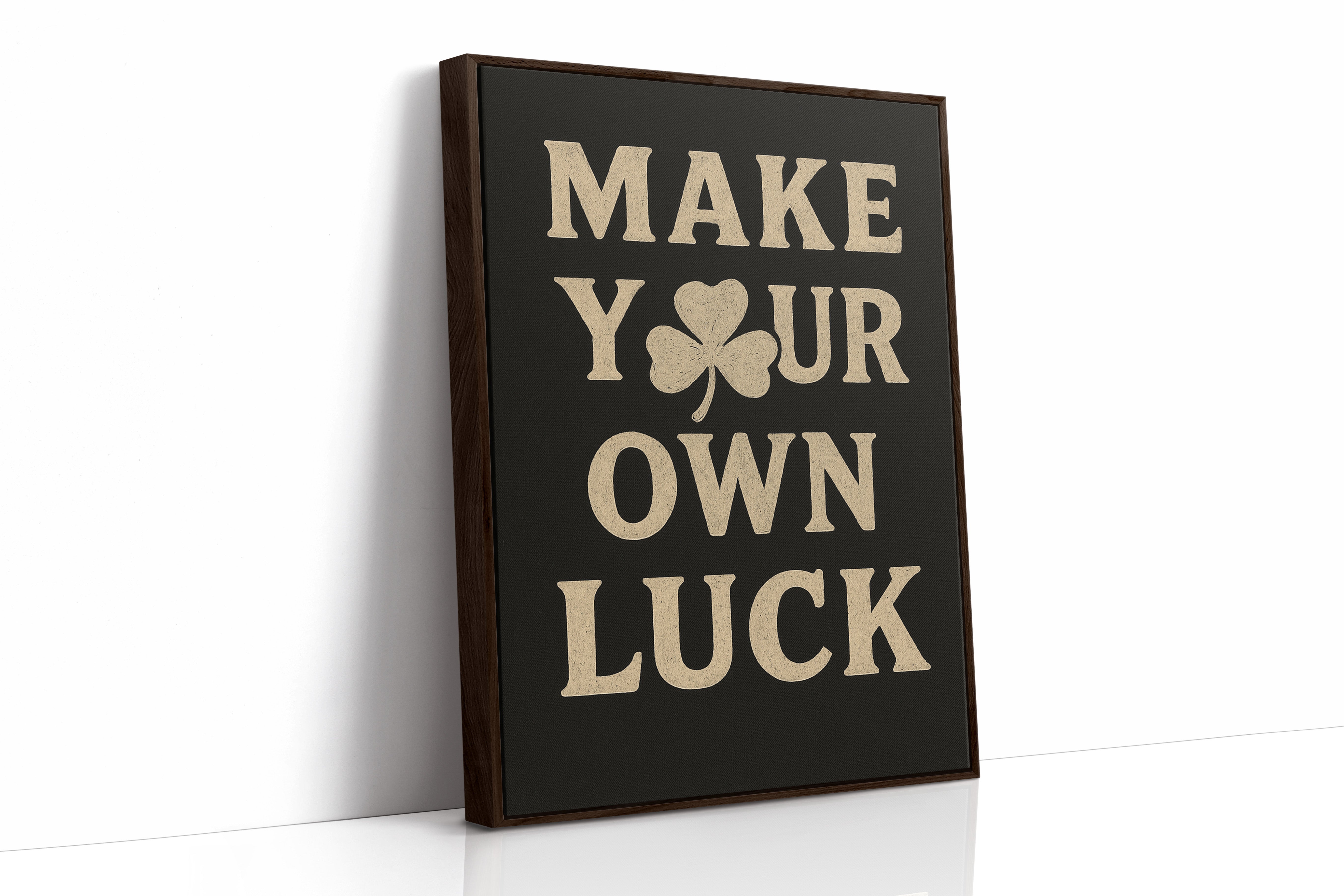 Make Your Own Luck Shamrock Poster Black