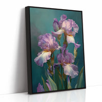 Soft Irises in Teal Light