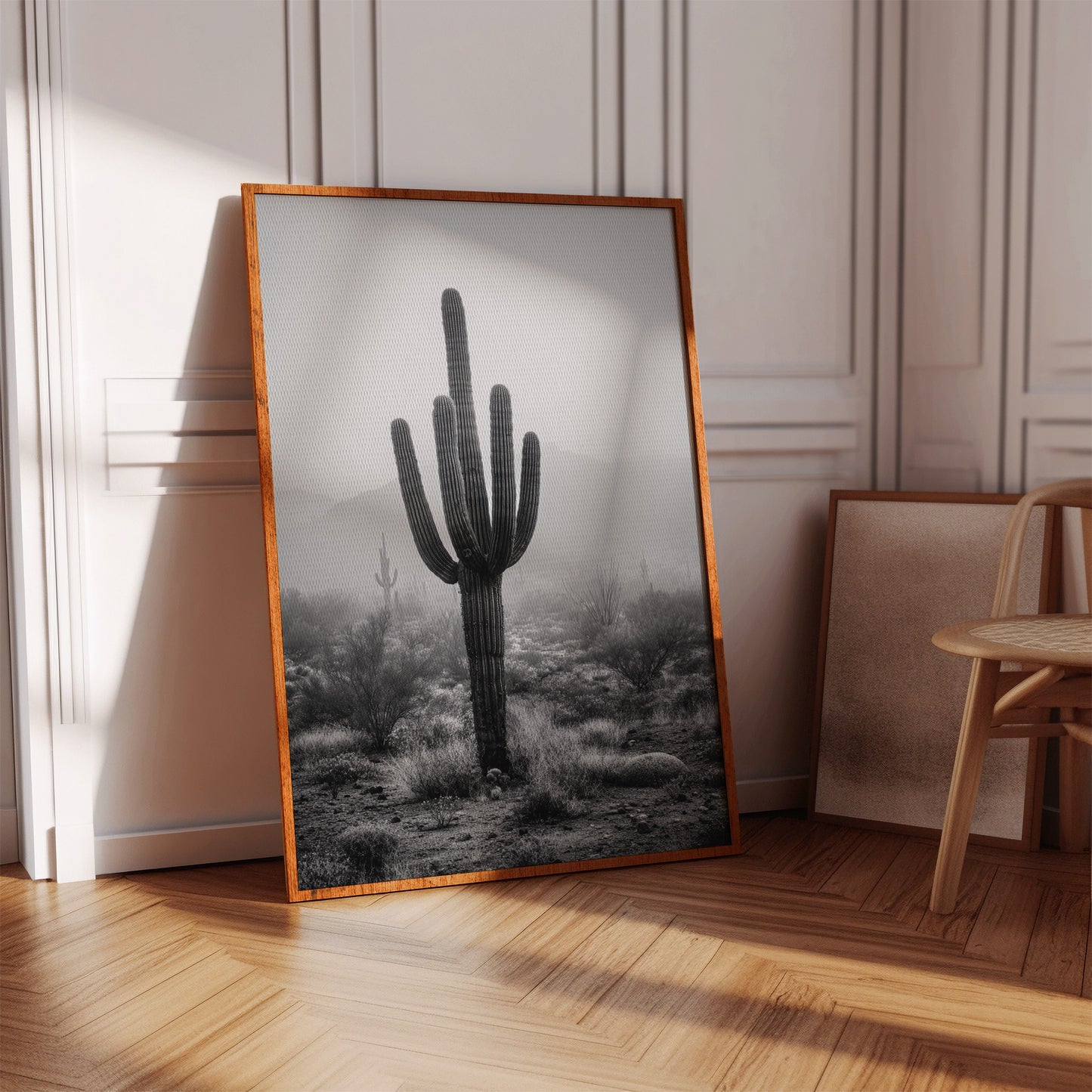 Cactus Standing Against The Mist