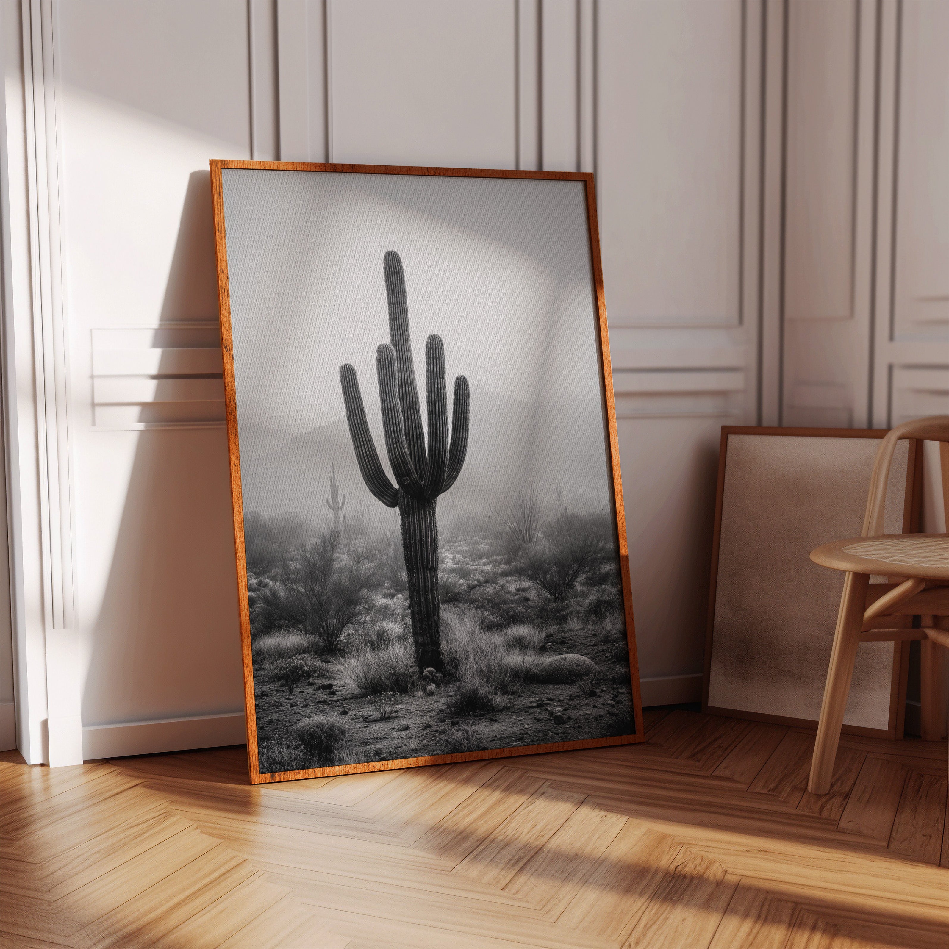Cactus Standing Against The Mist
