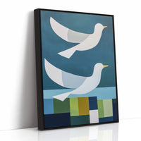 Peace Doves Above Geometric Fields