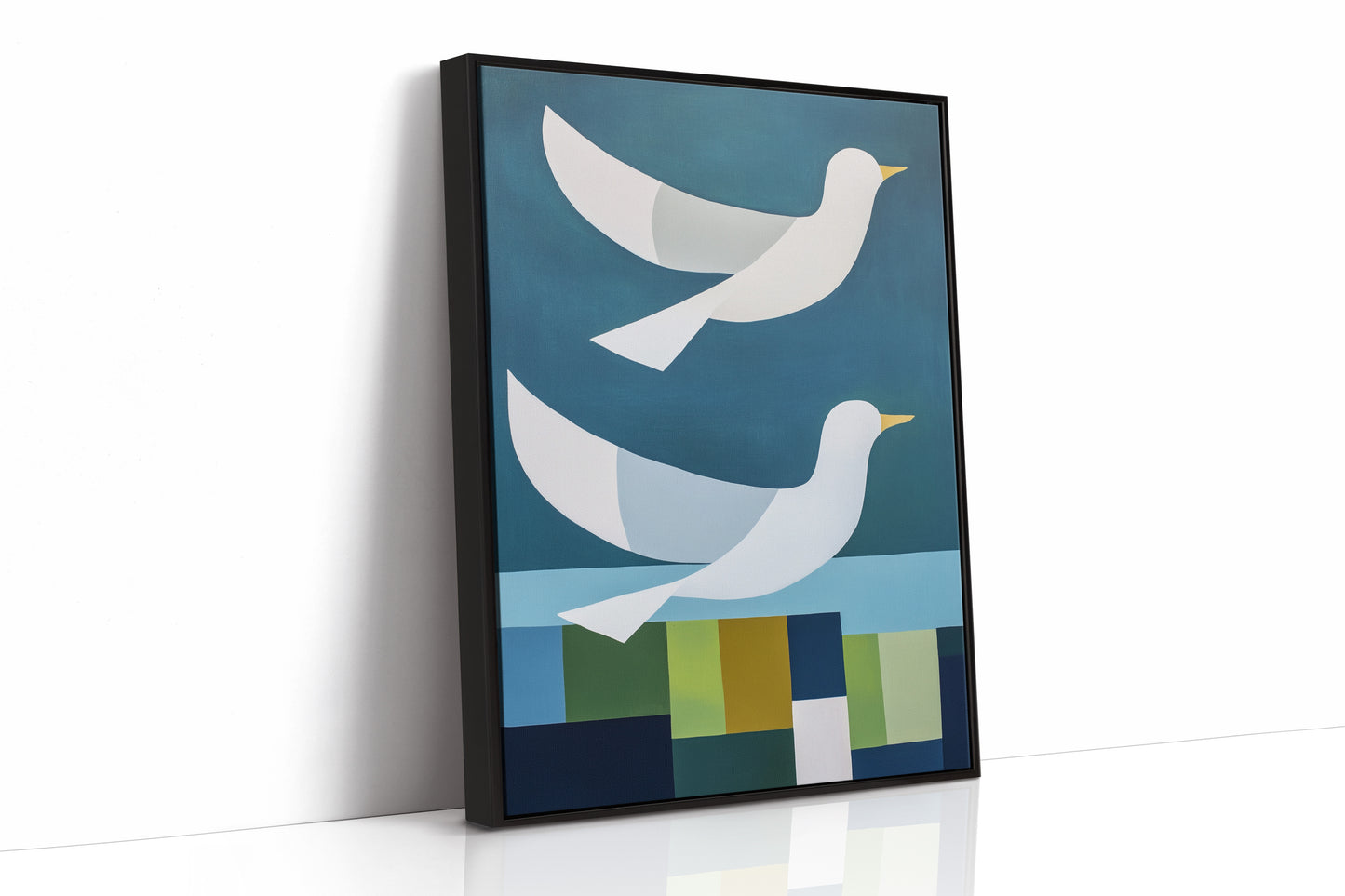Peace Doves Above Geometric Fields