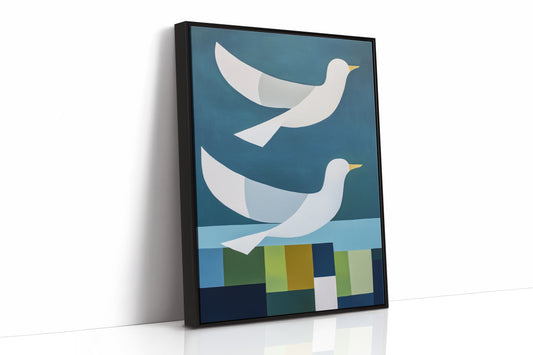 Peace Doves Above Geometric Fields