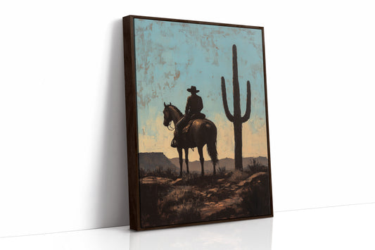 Rider and Saguaro at Dusk