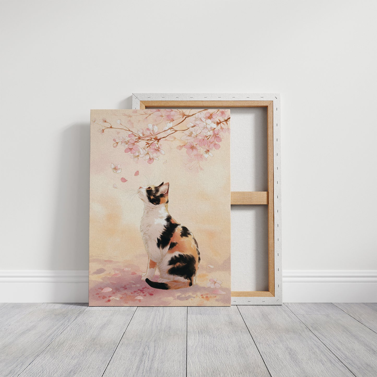 Calico Dreams Under Cherry Blossoms