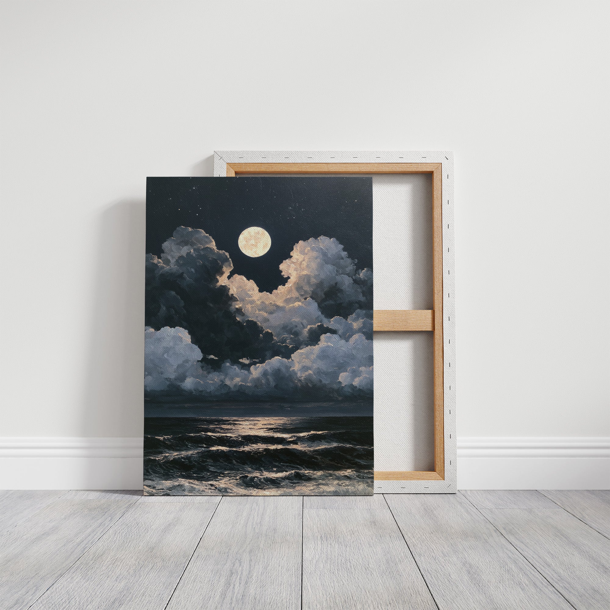 Full Moon Over Dramatic Clouds