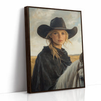 Cowgirl and Her White Horse