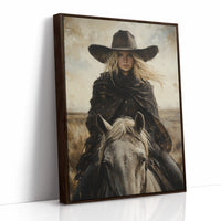Rider in Black on White Horse