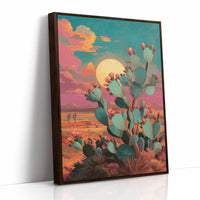 Prickly Pears Chase Desert Moonrise