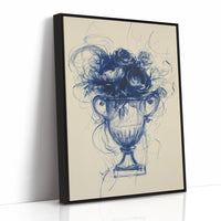 Indigo Roses Dance In Crystal Urn