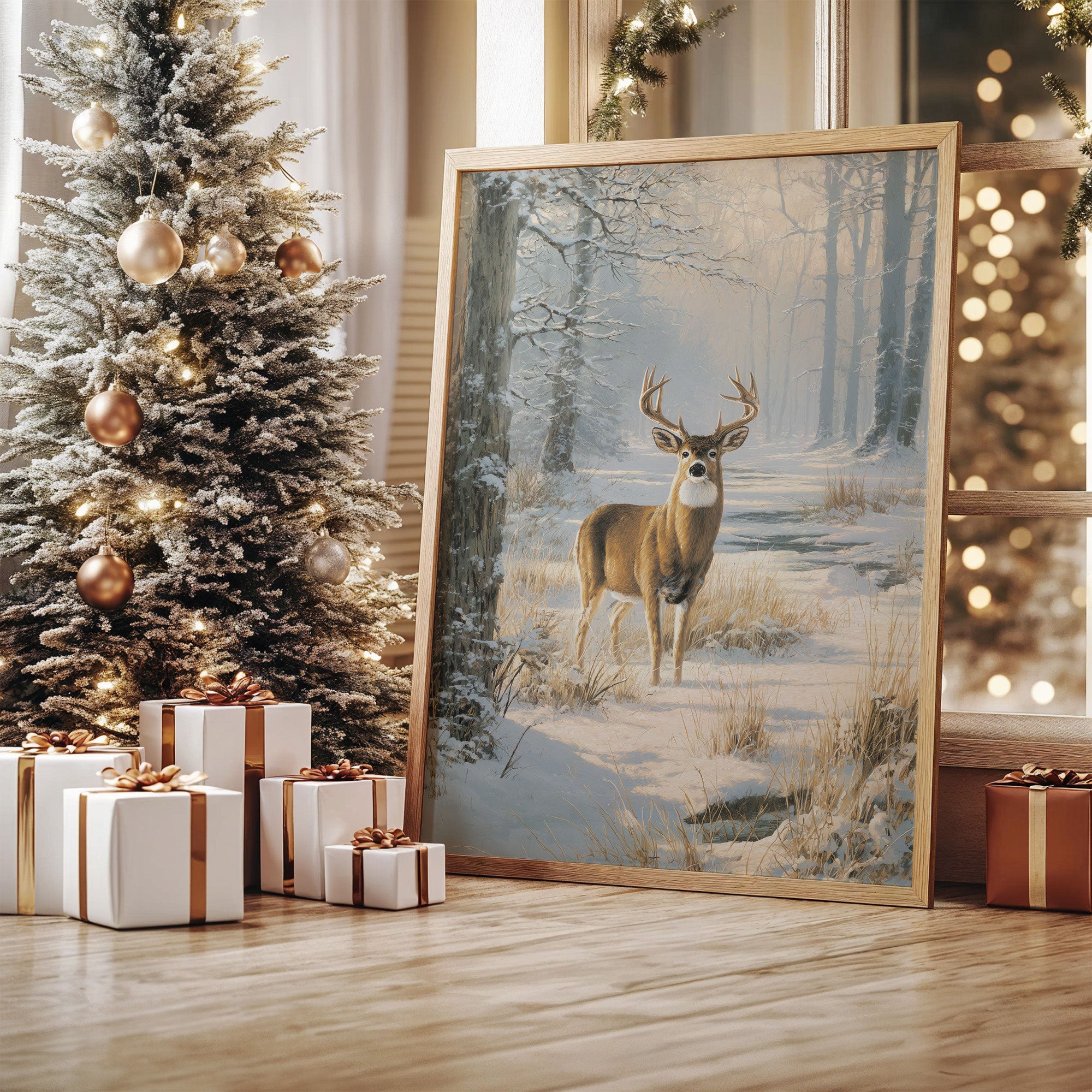 Winter Stag Meets Morning Light