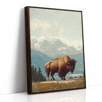 Bison Beneath the Mountain Sky