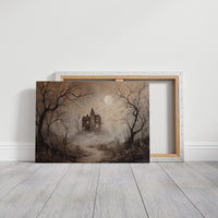 Fogbound Manor Under Moonlight