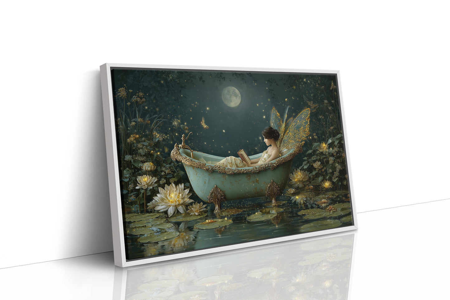 Moonlit Bathing Among Lotus Blooms