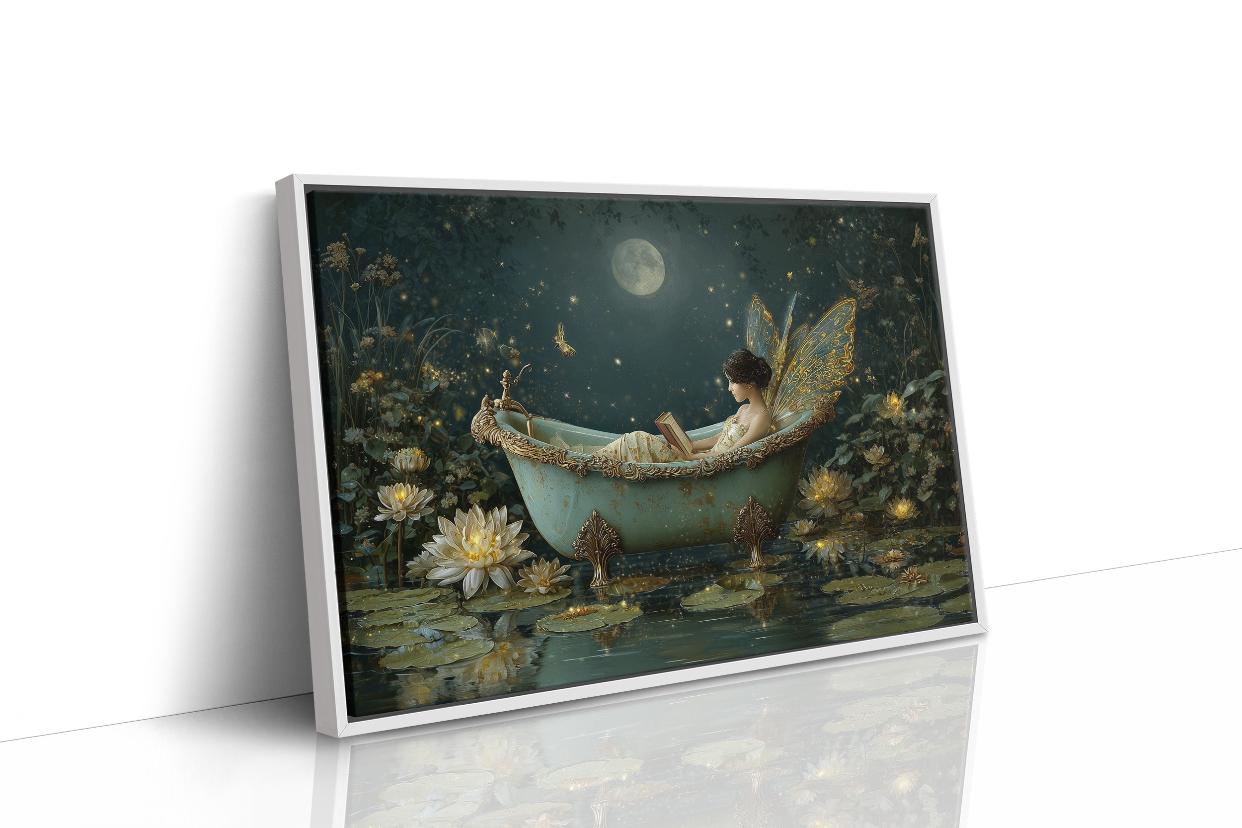 Moonlit Bathing Among Lotus Blooms