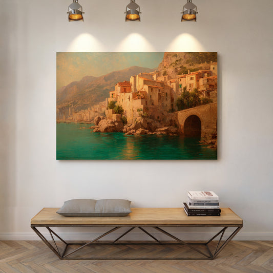 Mediterranean Cliffs Hold Summer's Light