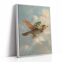 Unlikely Companions Soar Through Cloudy Skies